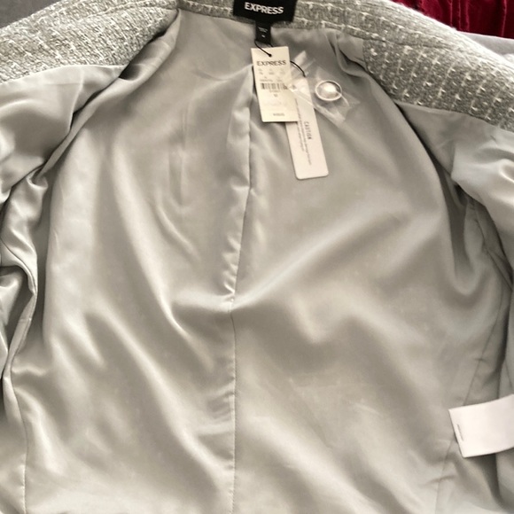 Express short green & white blazer, faux pockets size Medium - Picture 7 of 15